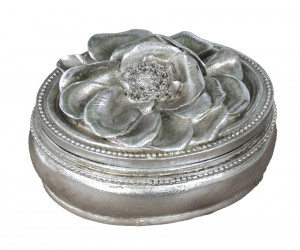 Gardenia Antique Silver Trinket Box