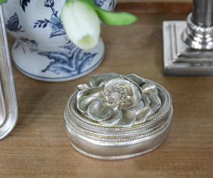 Gardenia Antique Silver Trinket Box