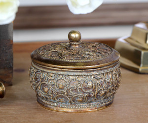 Alexandra Antique Gold Trinket Box