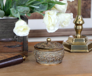 Alexandra Antique Gold Trinket Box