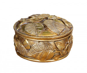 Folia Gold Trinket Box Leaf