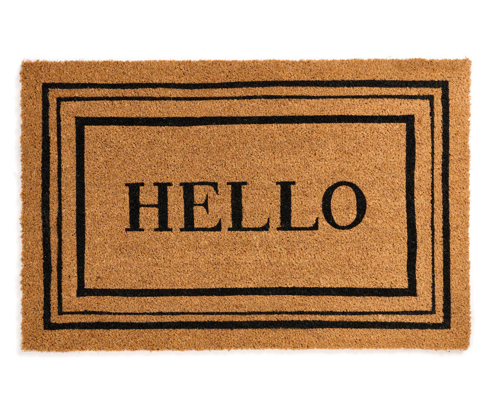 Black Polo Hello Doormat