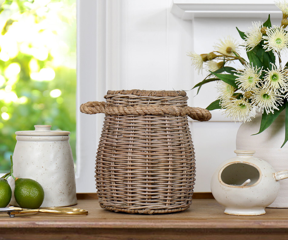 Breton Rattan Utensil Holder