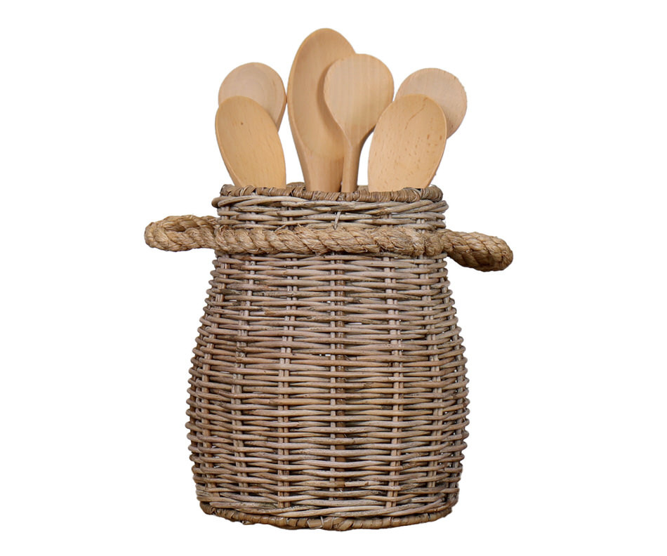 Breton Rattan Utensil Holder