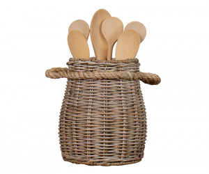 Breton Rattan Utensil Holder