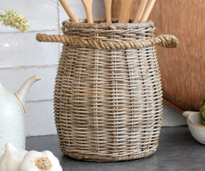Breton Rattan Utensil Holder