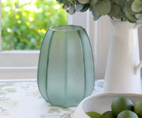 Phoenix Fluted Green Glass Vase
