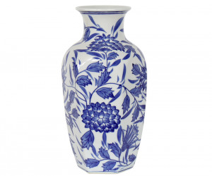 Cortesia Blue & White Floral Vase