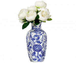 Cortesia Blue & White Floral Vase