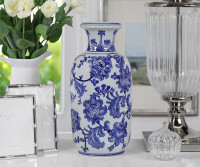 Montague Tall Blue & White Vase