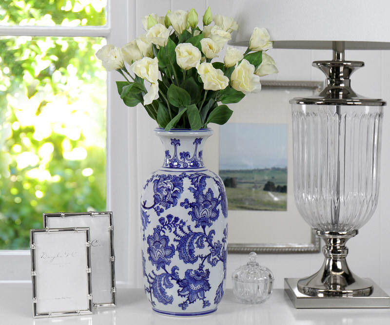 Montague Tall Blue & White Vase