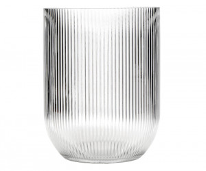 Tall Cleveland Ribbed Glass Vase - Clear