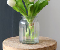Short Hudson Ribbed Glass Vase