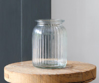 Short Hudson Ribbed Glass Vase