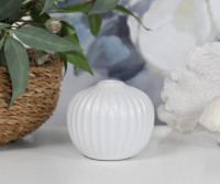 Small Sidcup Fluted White Bud Vase