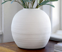 Large Canyon White Terracotta Vase