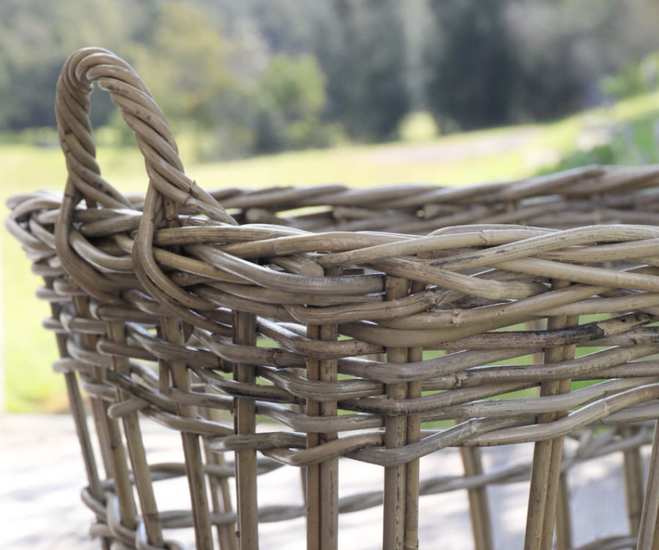 Westport Rectangle Washing Basket - Antique Grey Cane