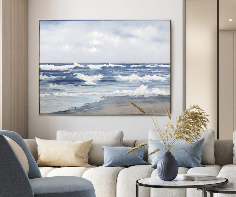 West Coast Waves Framed Canvas Painting