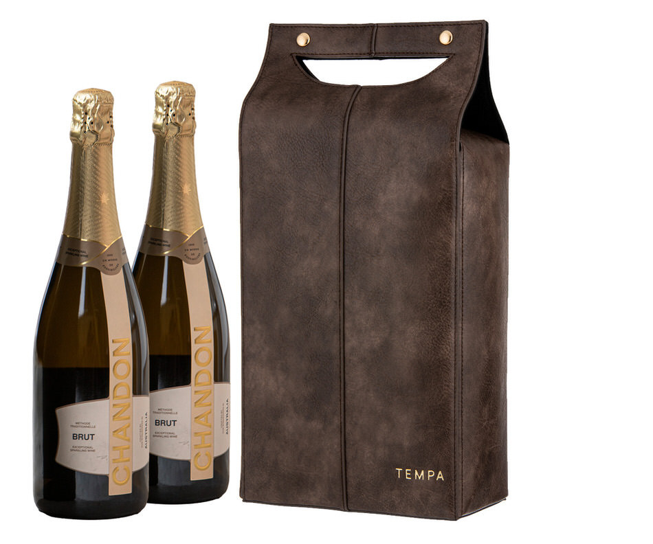 Harley Insulated Double Wine Bag - Chocolate