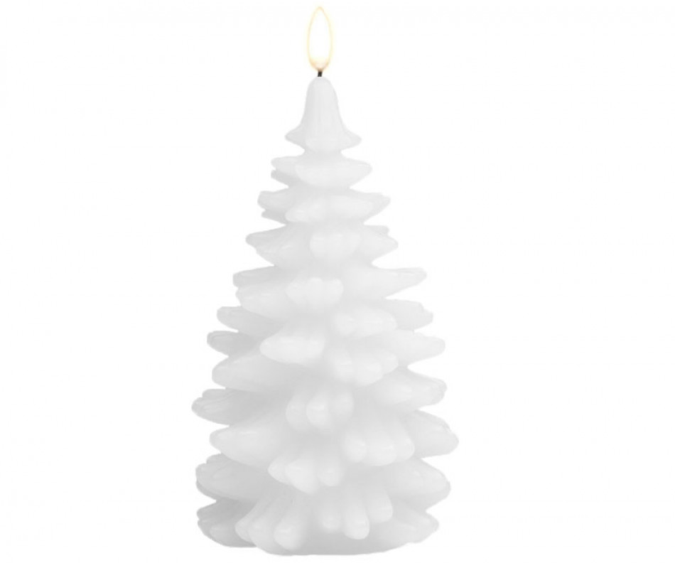 Christmas Tree Flameless Candle - Nordic White - Remote Enabled