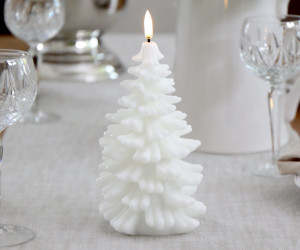 Christmas Tree Flameless Candle - Nordic White - Remote Enabled