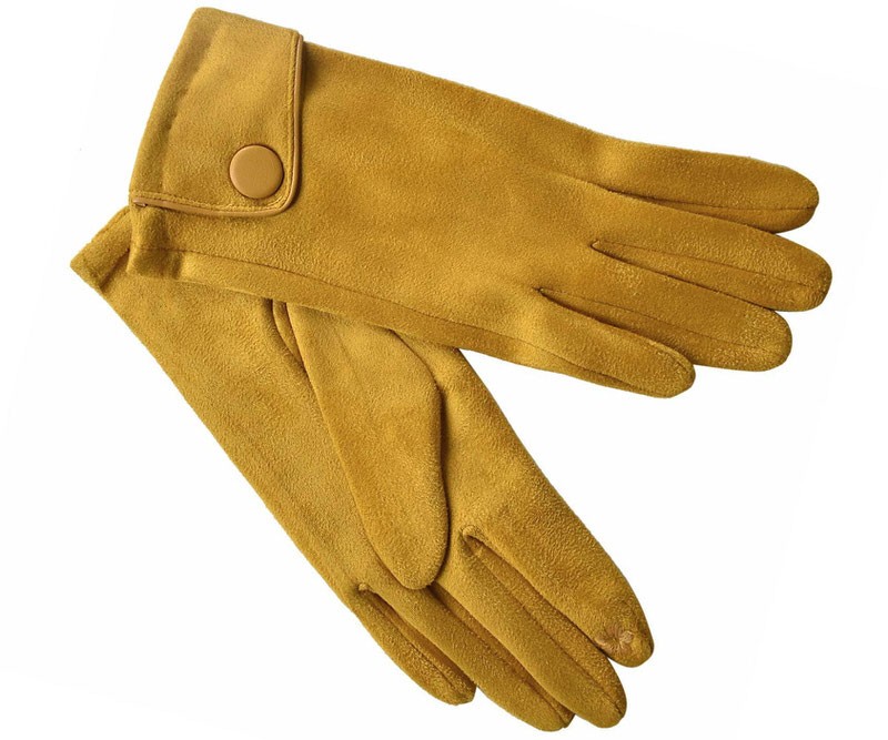 mustard yellow leather gloves